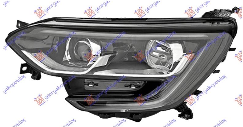FAR ELEKTRICNI CRNI (H7/H7) SA LED DNEVNIM SVETLOM (TYC) RENAULT MEGANE SDN 2016- (LVA/LVM/LVN)