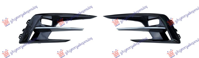RESETKA PREDNJEG BRANIKA SJAJ-CRNA/HROM (SA MAGLENKOM) (SET) RENAULT MEGANE H/B-SW 2019- (B9A/M/N)