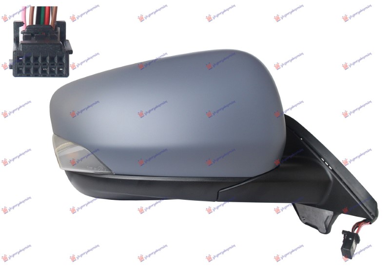 RETROVIZOR ELEKTRICNI SA GREJACEM PM (MIGAVAC 5W) (SENZOR) (9 PIN) (A KVALITET) (ASFERICNO STAKLO) RENAULT KANGOO 2021-