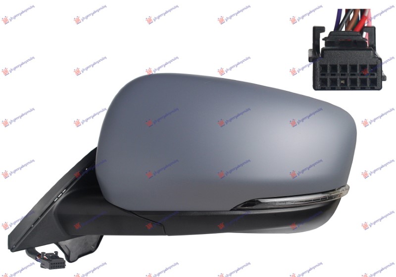 RETROVIZOR ELEKTRICNI SA GREJACEM PM (MIGAVAC LED) (MRTAV UGAO) (A KVALITET) (ASFERICNO STAKLO) RENAULT KANGOO 2021-