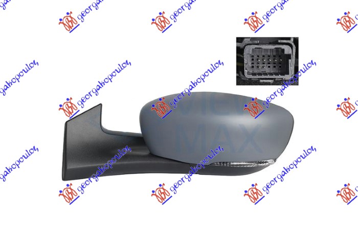 RETROVIZOR ELEKTRICNI SA GREJACEM PM (MIGAVAC) (7 PIN) (A KVALITET) (ASFERICNO STAKLO) RENAULT ZOE 2019- (BFM)