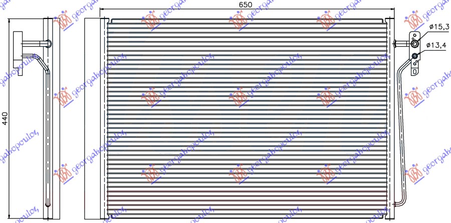 HLADNJAK KLIME 4.4i BENZIN - 3.0 TD DIZEL (650x440x16) LAND ROVER RANGE ROVER  2002-2012 (L322)
