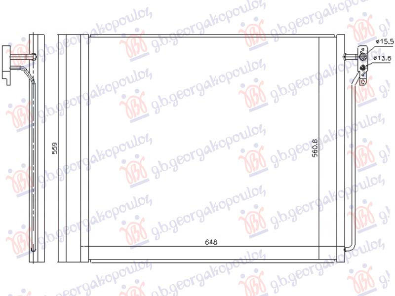 HLADNJAK KLIME 4.2/4.4/5.0 BENZIN (561x626) LAND ROVER RANGE ROVER  2012-2019 (L405)