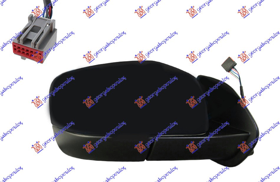 RETROVIZOR ELEKTRICNI SA GREJACEM PM (ELEKTRO-SKLOPIV) (7 PIN) -2009 (A KVALITET) (KONVEKSNO STAKLO) LAND ROVER DISCOVERY  2005-2014 (L319)