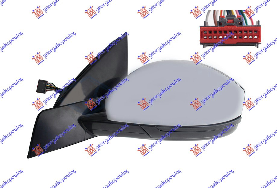 RETROVIZOR ELEKTRICNI SA GREJACEM PM (MIGAVAC) (SENZOR) (8 PIN) (A KVALITET) (KONVEKSNO STAKLO) LAND ROVER DISCOVERY SPORT  2014-2019 (L550)