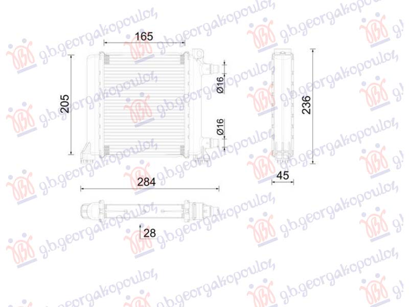 HLADNJAK MOTORA DODATNI 2.0 BENZIN MINI COOPER/ONE 2014-2021 (MAN/AUTO) (200x165x26) (F55/F56)