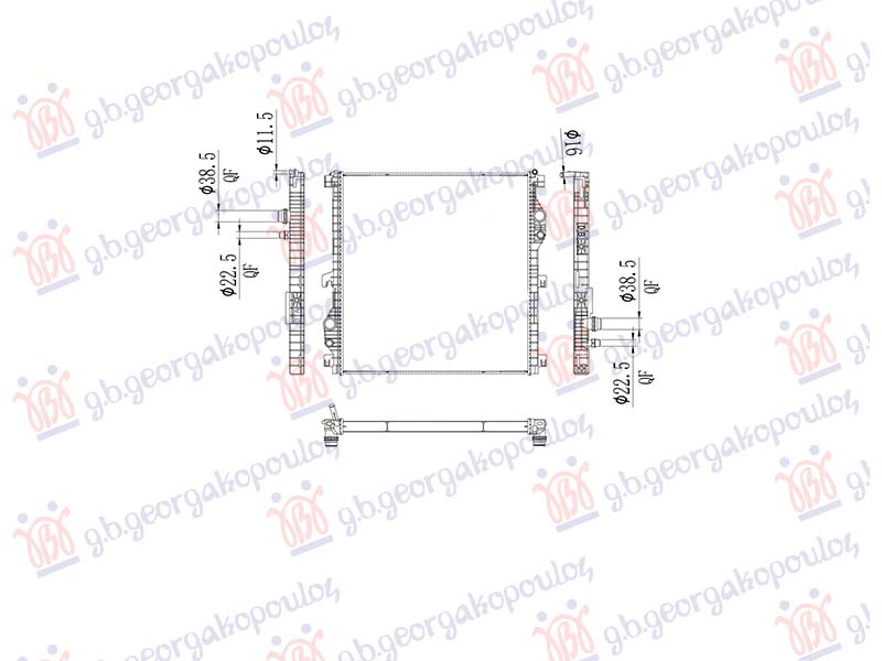 HLADNJAK MOTORA 3.0 BENZIN/HIBRID - 3.0 DIZEL/HIBRID (AUTO) (625x663x36) LAND ROVER RANGE ROVER 2021- (L460)