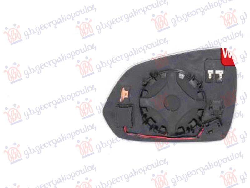 STAKLO RETROVIZORA SE GREJACEM MG ZS 2021-2024 (MRTAV UGAO) (2+2 PIN) (KONVEKSNO) (AZS1)