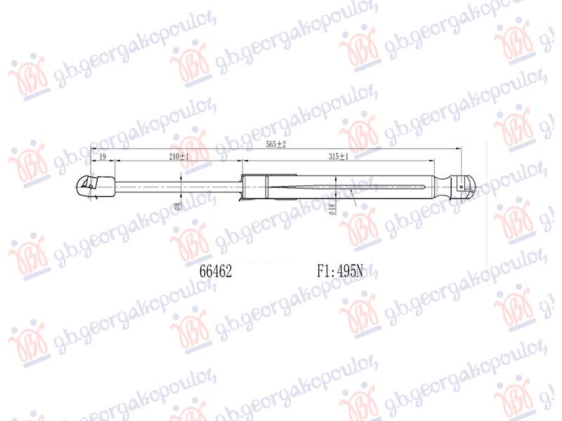 AMORTIZER GEPEK VRATA (565L-495N) MG EHS 2021-2024 (AS23)