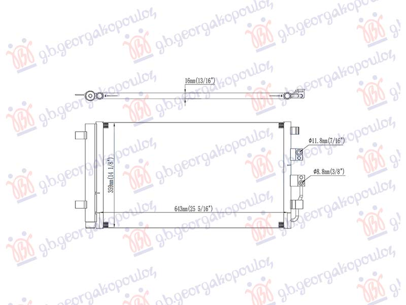 HLADNJAK KLIME 1.5 BENZIN/HIBRID (AUTO) (615x355) MG HS 2021-2024 (AS23)