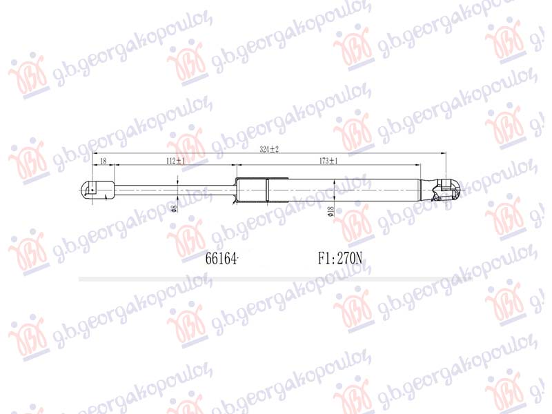 AMORTIZER GEPEK VRATA (325L-270N) MINI CLUBMAN 2015- (F54)
