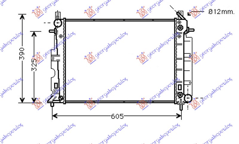HLADNJAK MOTORA 2.0i 16V 2.2 TID (AUTO) (50x35x4.2) SAAB 9.3 1998-2002 (YS3D)