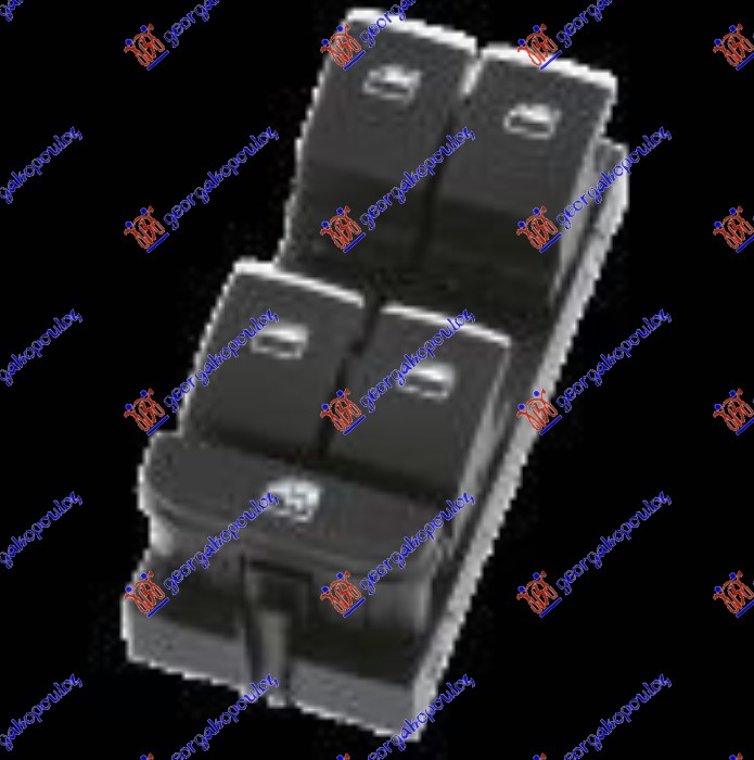 PREKIDAC U PREDNJIM VRATIMA CRNI/HROM (4 TASTERA) (10PIN) AUDI A1 2018- (GBA/GBH)