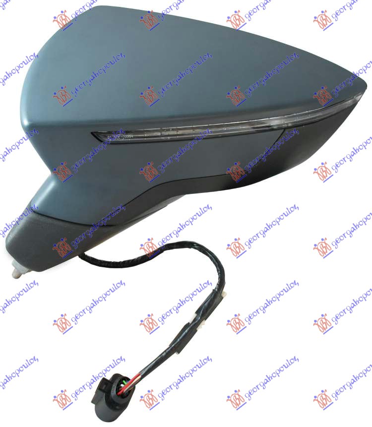 RETROVIZOR ELEKTRICNI SA GREJACEM PM (MIGAVAC) (6 PIN) (KONVEKSNO STAKLO) SEAT LEON 2013-2017 (5F1)