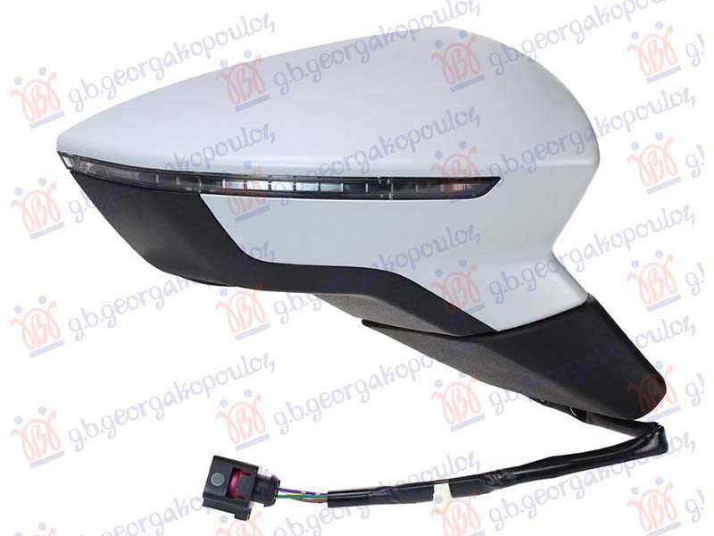 RETROVIZOR ELEKTRICNI SA GREJACEM PM (MIGAVAC) (KONVEKSNO STAKLO) SEAT LEON 2013-2017 (5F1)