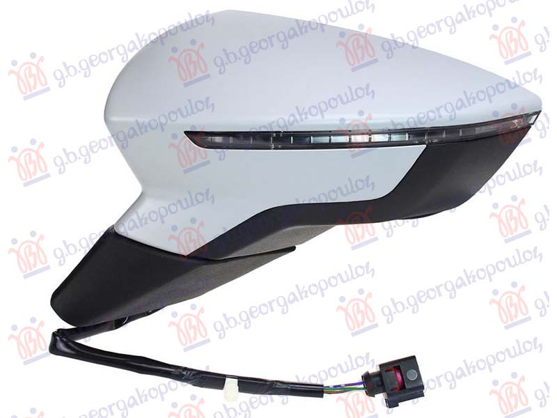 RETROVIZOR ELEKTRICNI SA GREJACEM PM (MIGAVAC) (KONVEKSNO STAKLO) SEAT LEON 2013-2017 (5F1)