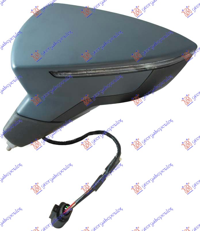 RETROVIZOR ELEKTRICNI SA GREJACEM PM (ELEKTRO-SKLOPIV) (MIGAVAC) (A KVALITET) (KONVEKSNO STAKLO) SEAT LEON 2013-2017 (5F1)