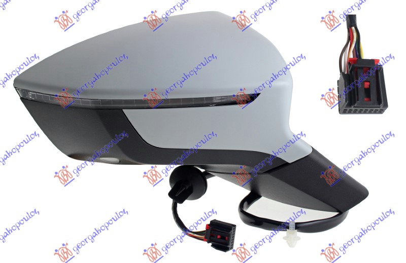 RETROVIZOR ELEKTRICNI SA GREJACEM PM (MIGAVAC) (6 PIN) (A KVALITET) (KONVEKSNO STAKLO) SEAT ATECA 2020- (KH7/KHP)