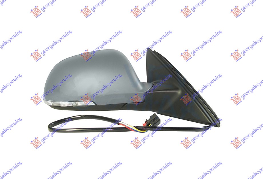 RETROVIZOR ELEKTRICNI SA GREJACEM PM (MIGAVAC) (6 PIN) (A KVALITET) (KONVEKSNO STAKLO) SKODA SUPERB 2008-2013 (3T4/3T5)
