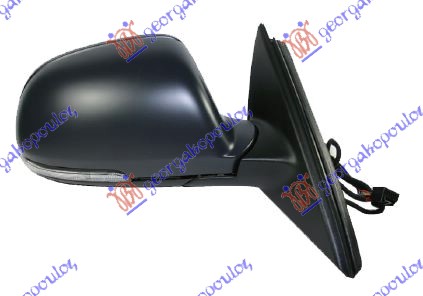 RETROVIZOR ELEKTRICNI SA GREJACEM PM (ELEKTRO-SKLOPIV) (MIGAVAC) (SVETLO) (9 PIN) (A KVALITET) (KONVEKSNO STAKLO) SKODA SUPERB 2008-2013 (3T4/3T5)