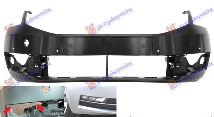 PREDNJI BRANIK PM (SA MAGLENKAMA) (4 PDC SENZORA) (SA/BEZ 2 PDC SENZORA) (SA/BEZ PRSKALICA) SKODA OCTAVIA 6 2017-2020 (5E3/NL3/NR3/5E5/5E6)
