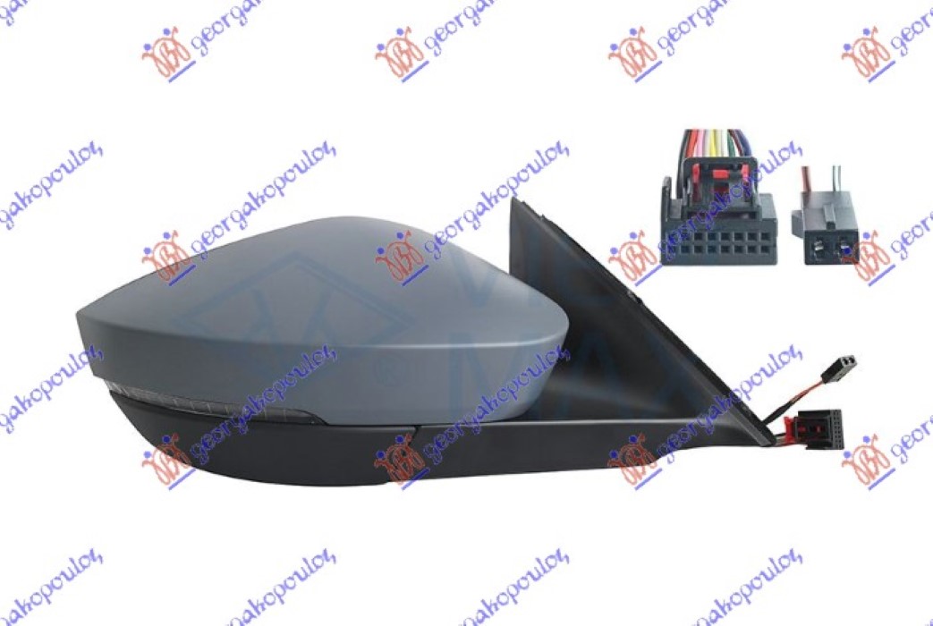 RETROVIZOR ELEKTRICNI SA GREJACEM PM (ELEKTRO-SKLOPIV) (MEMORIJA) (MIGAVAC) (SVETLO) (MRTAV UGAO) (13+2 PIN) (A KVAL) SKODA OCTAVIA 7 2020- (NX3/NN3/PV3/NX5/PV5)