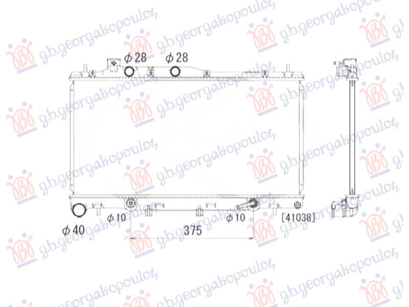 HLADNJAK MOTORA 3.6 BENZIN (AUTO) (350x698) (KOYO) SUBARU LEGACY/OUTBACK 2010-2015 (BM/BR/BL/BP)
