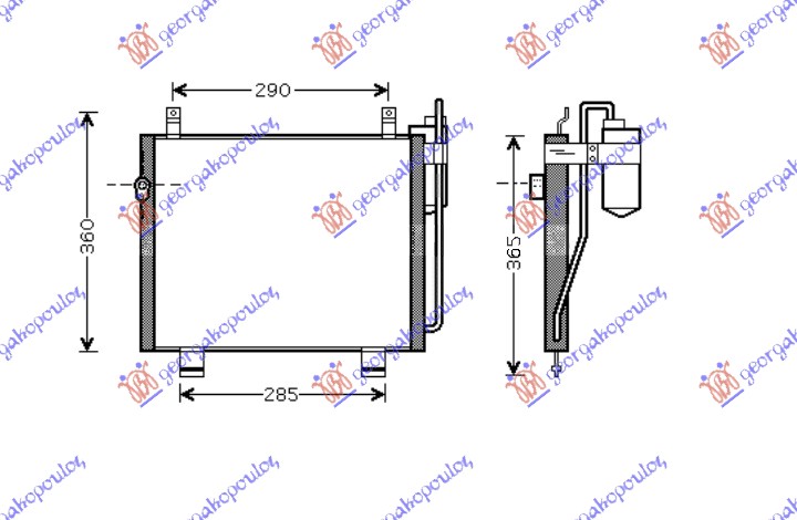 HLADNJAK KLIME (340x295x24) SUZUKI WAGON R 1997-1999 (MA/EM)