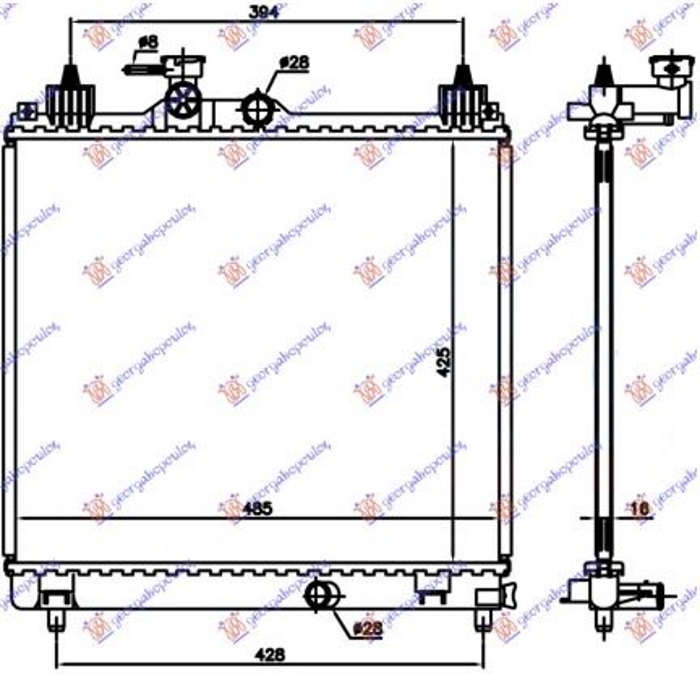 HLADNJAK MOTORA 1.2 BENZIN (425x485x16) SUZUKI IGNIS 2016-2020 (MF/FF)