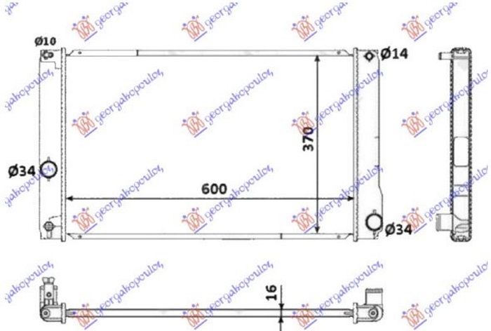 HLADNJAK MOTORA 1.8 HIBRID (AUTO) (60x35x16) (NRF) TOYOTA AURIS 2012-2015 (E18)