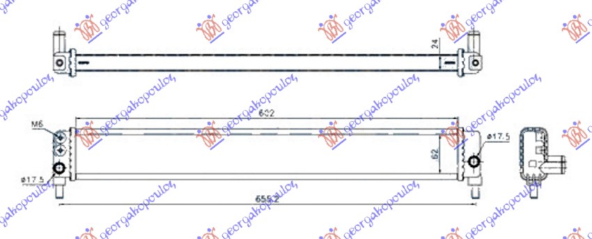 HLADNJAK MOTORA DODATNI 1.8 (600x62x24) (NRF) TOYOTA AURIS 2010-2012 (E15)