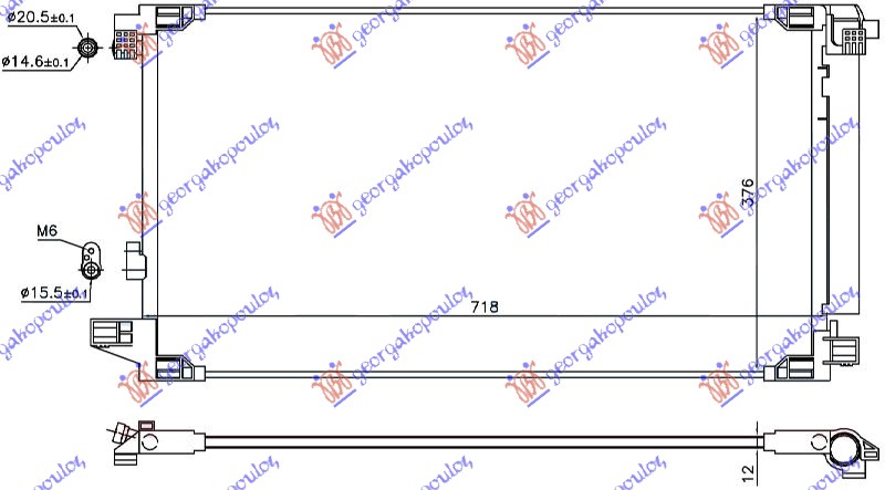 HLADNJAK KLIME 1.8 HIBRID BENZIN (675x375x12) TOYOTA PRIUS 2016-2019 (W52)