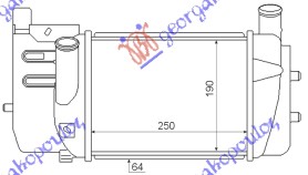 HLADNJAK INTERKULERA 1.4 D4D DIZEL (250x190x64) TOYOTA YARIS III 2014-2017 (P13)