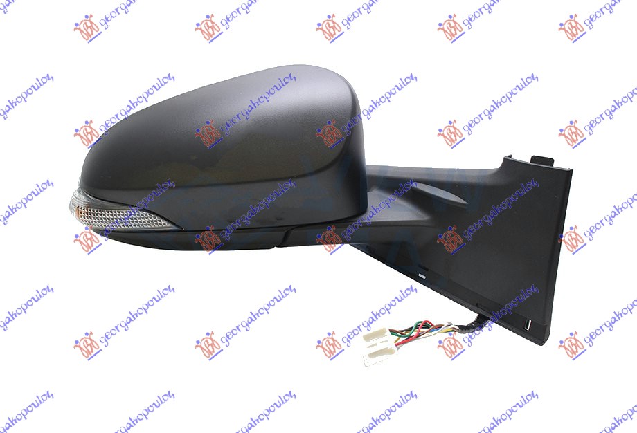 RETROVIZOR ELEKTRICNI SA GREJACEM PM (ELEKTRO-SKLOPIV) (MIGAVAC) (KONVEKSNO STAKLO) TOYOTA YARIS III 2017-2020 (P13)
