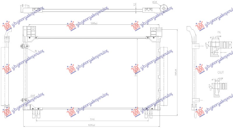 HLADNJAK KLIME 1.5/1.8 BENZIN (610x331x12) TOYOTA YARIS CROSS 2021- (MXP)