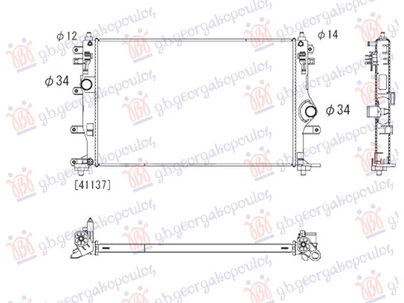 HLADNJAK MOTORA 1.6 BENZIN (GR) (625x407) (KOYO) TOYOTA YARIS IV 2020- (MXP)