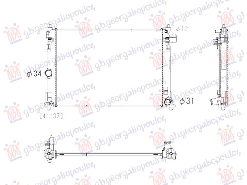 HLADNJAK MOTORA 1.0/1.5 BENZIN (524x388x16) (NRF) TOYOTA YARIS CROSS 2021- (MXP)