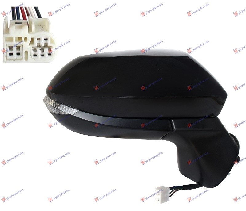 RETROVIZOR ELEKTRICNI SA GREJACEM PM (MIGAVAC LED) (6 PIN) (A KVALITET) (KONVEKSNO STAKLO) TOYOTA YARIS CROSS 2021- (MXP)