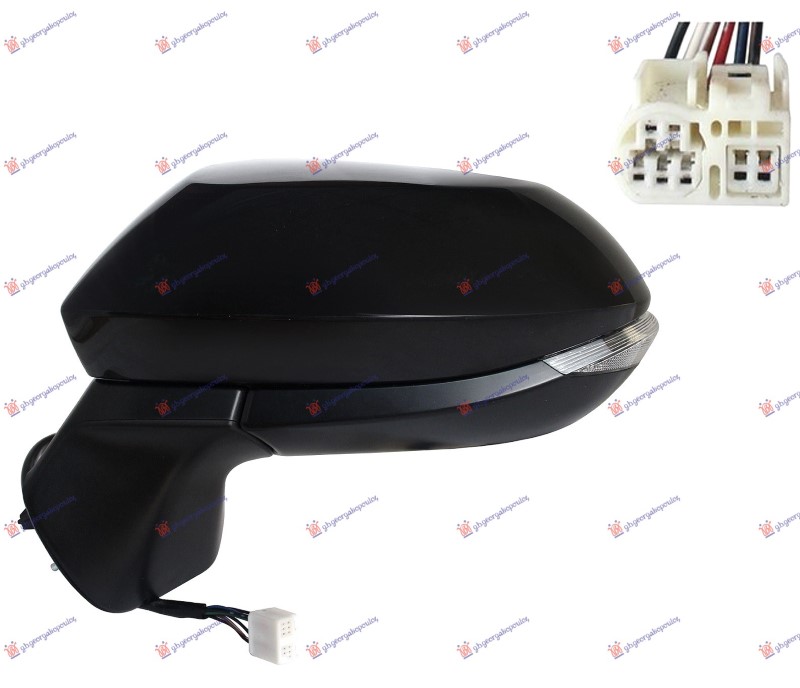 RETROVIZOR ELEKTRICNI SA GREJACEM PM (MIGAVAC LED) (6 PIN) (A KVALITET) (KONVEKSNO STAKLO) TOYOTA YARIS CROSS 2021- (MXP)