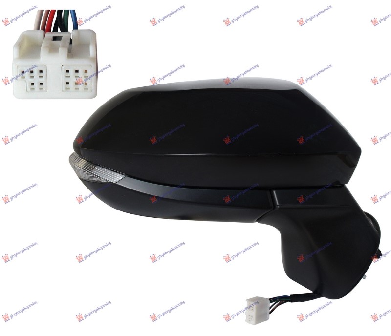 RETROVIZOR ELEKTRICNI SA GREJACEM PM (ELEKTRO-SKLOPIV) (MIGAVAC LED) (8 PIN) (A KVALITET) (KONVEKSNO STAKLO) TOYOTA YARIS CROSS 2021- (MXP)