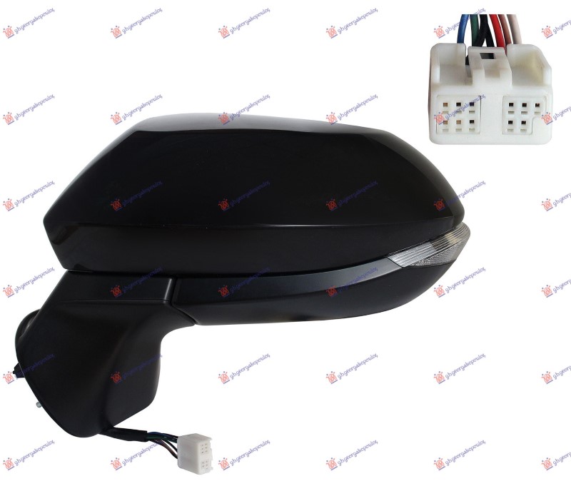 RETROVIZOR ELEKTRICNI SA GREJACEM PM (ELEKTRO-SKLOPIV) (MIGAVAC LED) (8 PIN) (A KVALITET) (KONVEKSNO STAKLO) TOYOTA YARIS CROSS 2021- (MXP)