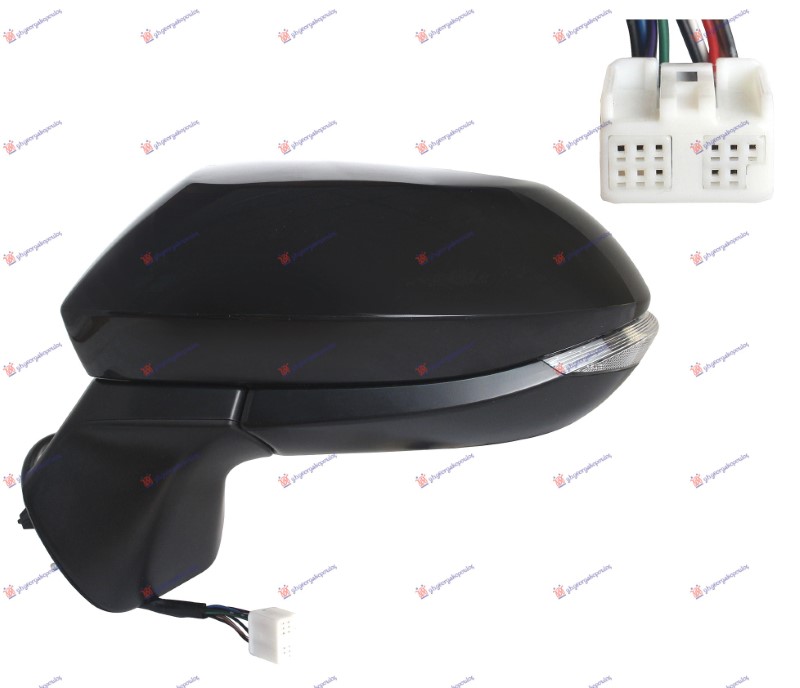 RETROVIZOR ELEKTRICNI SA GREJACEM PM (ELEKTRO-SKLOPIV) (MIAGAVC LED) (MRTAV UGAO) (9 PIN) (A KVAL) (KONVEKSNO STAKLO) TOYOTA YARIS CROSS 2021- (MXP)