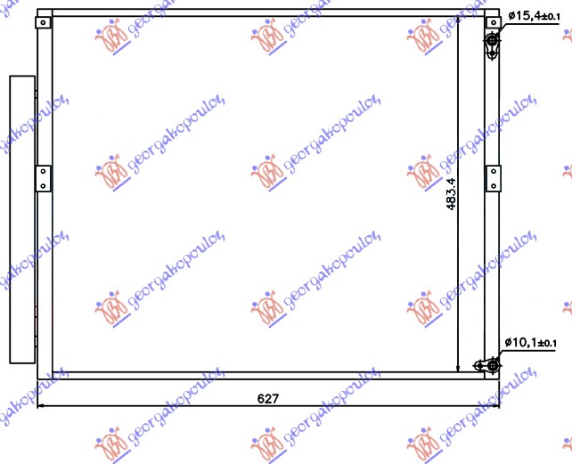 HLADNJAK KLIME (627x503x16) TOYOTA LAND CRUISER PRADO 120 2002-2011 (J12)