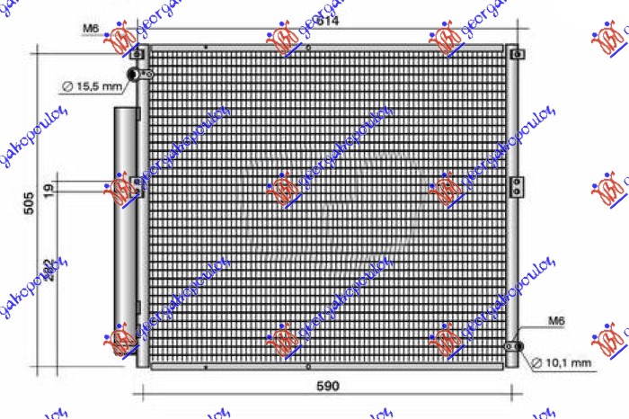 HLADNJAK KLIME 3.0 TD DIZEL (610x500x16) CEV DIJAGNALNO TOYOTA LAND CRUISER PRADO 120 2002-2011 (J12)