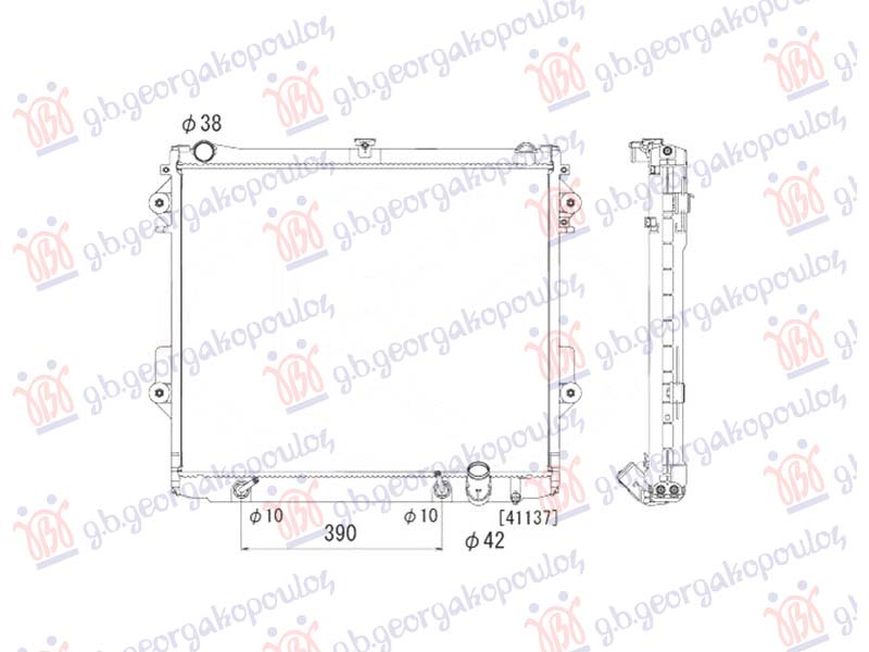 HLADNJAK MOTORA 4.7i V8 BENZIN (MAN/AUTO) (590x715) (NRF) TOYOTA LAND CRUISER V8 2007-2015 (J200)