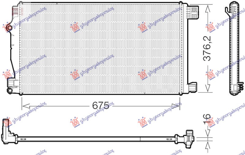 HLADNJAK MOTORA DODATNI 1.2 BENZIN (MAN/AUTO) (675x363x16) (KOYO) TOYOTA C-HR 2016-2019 (X1)