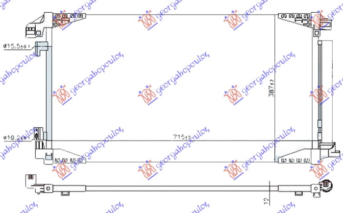 HLADNJAK KLIME 1.2 TURBO BENZIN (690x400x12) TOYOTA C-HR 2019-2023 (X1)