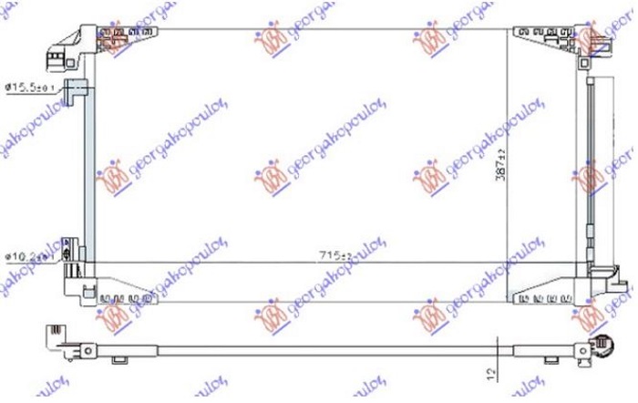 HLADNJAK KLIME 1.2 TURBO BENZIN (690x400x12) (NRF) TOYOTA C-HR 2019-2023 (X1)
