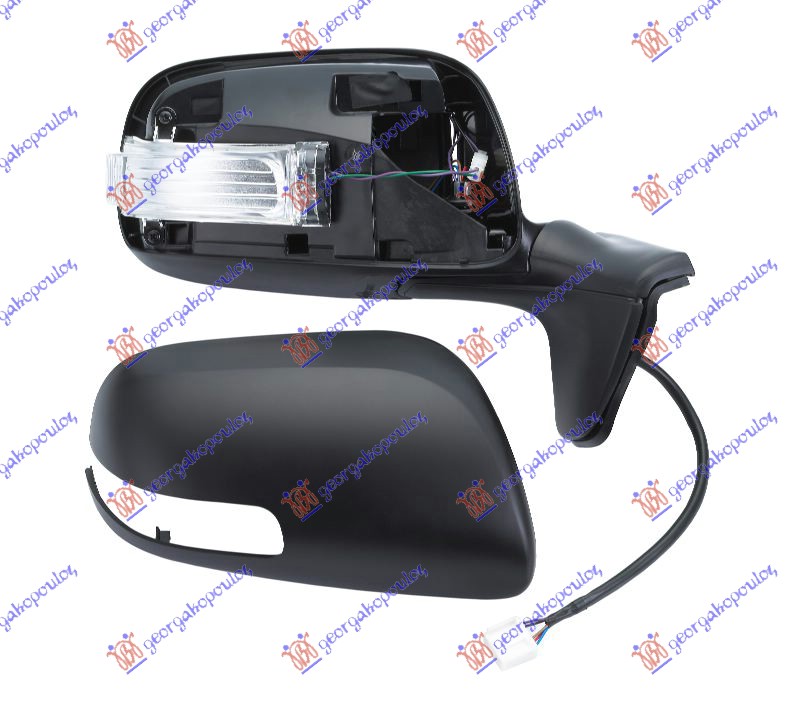 RETROVIZOR ELEKTRICNI SA GREJACEM PM (MIGAVAC) (KONVEKSNO STAKLO) TOYOTA AURIS 2010-2012 (E15)