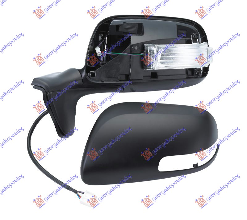 RETROVIZOR ELEKTRICNI SA GREJACEM PM (MIGAVAC) (KONVEKSNO STAKLO) TOYOTA AURIS 2010-2012 (E15)
